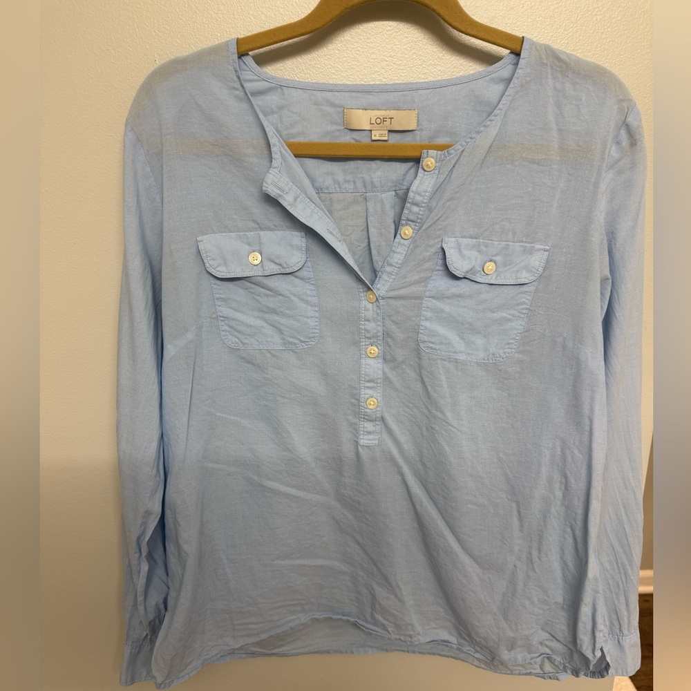 LOFT Sky Blue Button Shirt